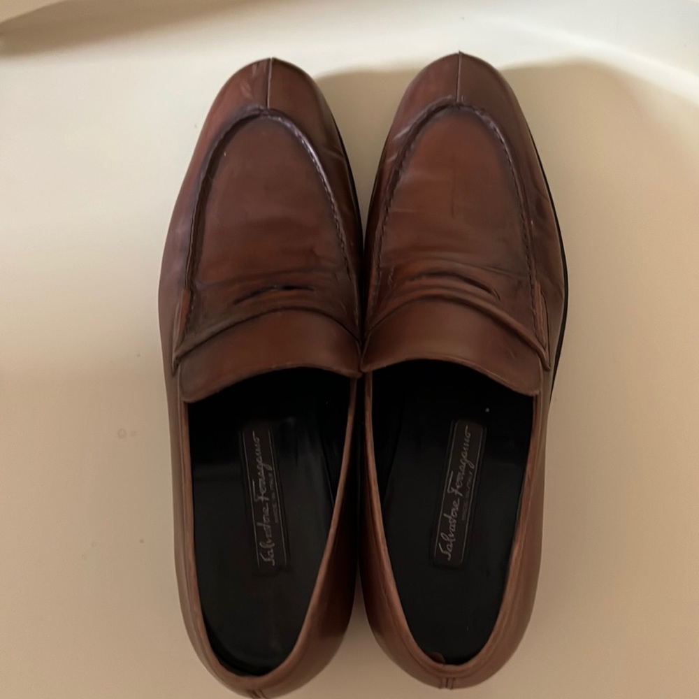 Salvatore Ferragamo brown men's loafers